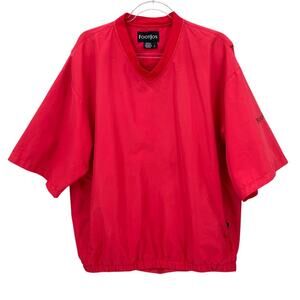Footjoy‎ Shirt Mens Large Red Windbreaker Short Sleeves V-Neck Golf Outdoors